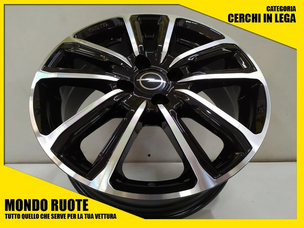 Cerchio MAK nero lucido con finiture diamantate e logo Opel cerchi in lega MAK 15 pollici Opel Corsa compatibile