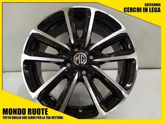 cerchi in lega 15 pollici MG cerchio nero lucido a 8 razze design sportivo per auto
