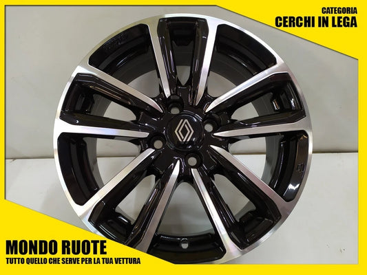 MAK cerchi in lega 15 pollici Renault Captur nero diamantato con finitura lucida a 10 razze