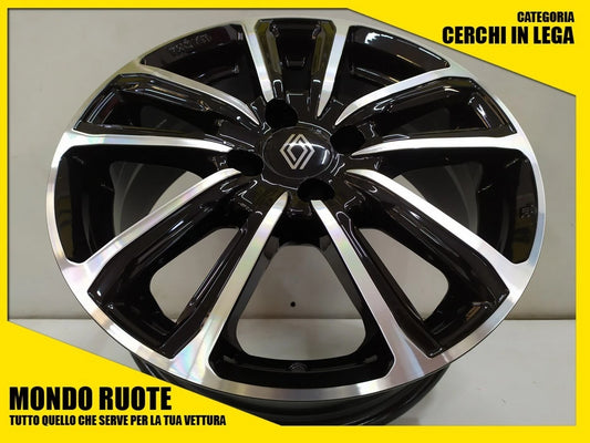 MAK cerchio in lega nero diamantato a razze multiple con logo Renault al centro cerchi in lega 15 pollici Renault Megane